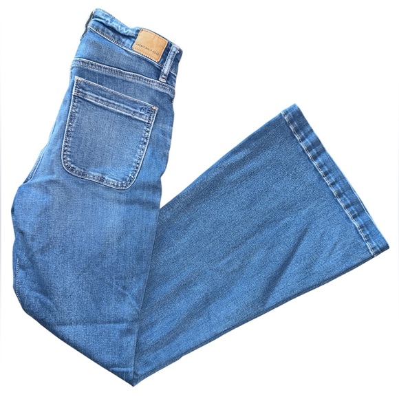 American Eagle Super High Rise Flare Jeans Womens 4 R Regular Stretch Y2K Style - Picture 6 of 15